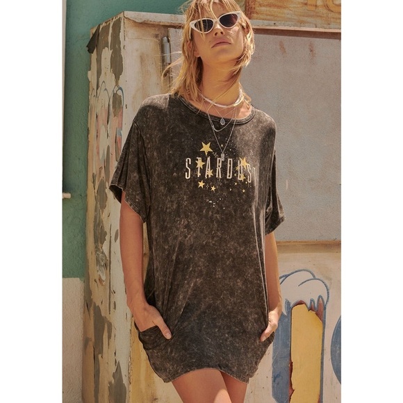 Vintage Canvas Stardust Vintage-Wash Graphic T-Shirt Mini Dress - Picture 8 of 8